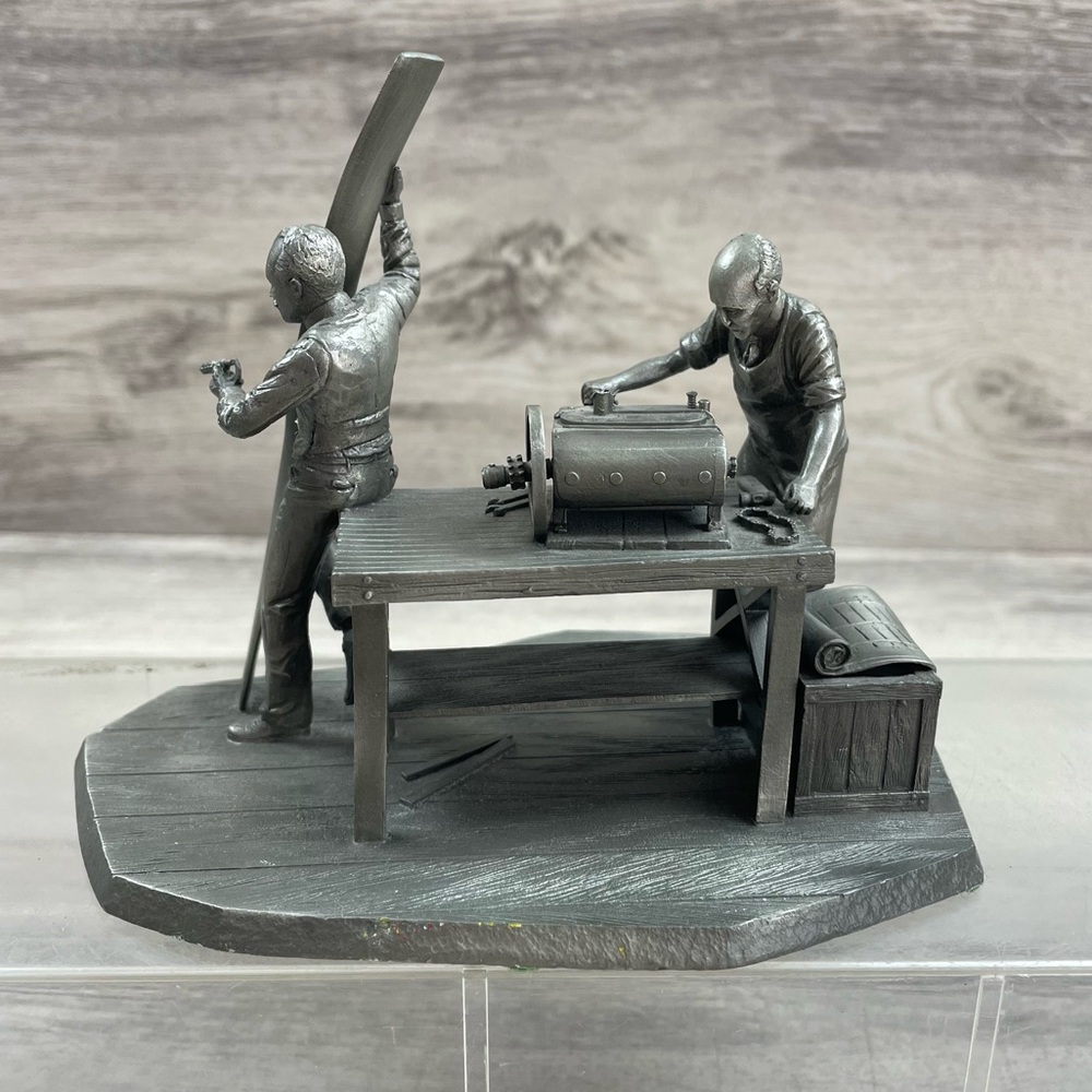 Wright Brothers Orville Wilbur Deutsches Museum Pewter Figure/Sculpture Inventor